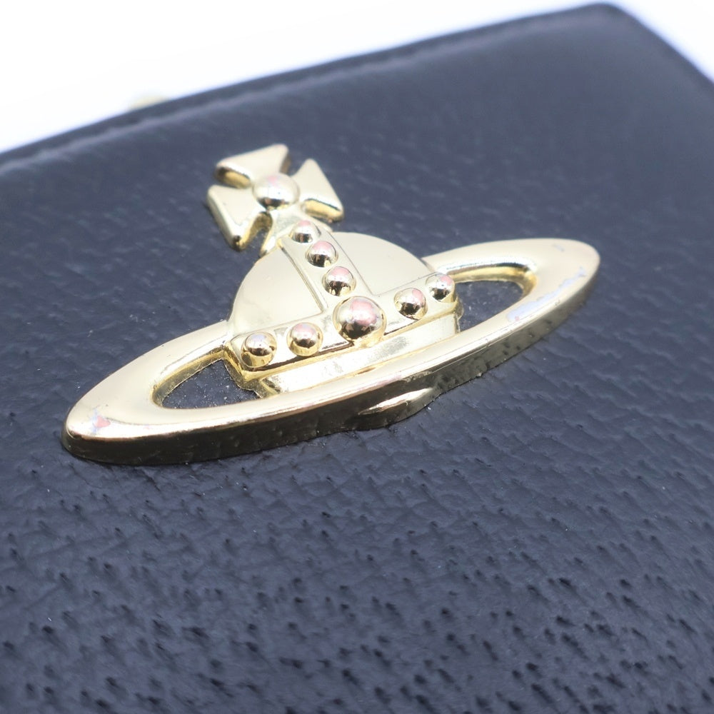 Vivienne Westwood(ヴィヴィアンウエストウッド) オーブロゴ コンパクトウォレット がま口二つ折り財布 ブラック 988VW738 レディース