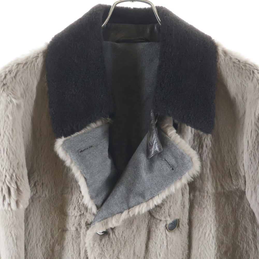 GIORGIO ARMANI(ジョルジオアルマーニ) 襟ムートン ダブルブレストジャケット コート ブラウン PSG01P PSP29