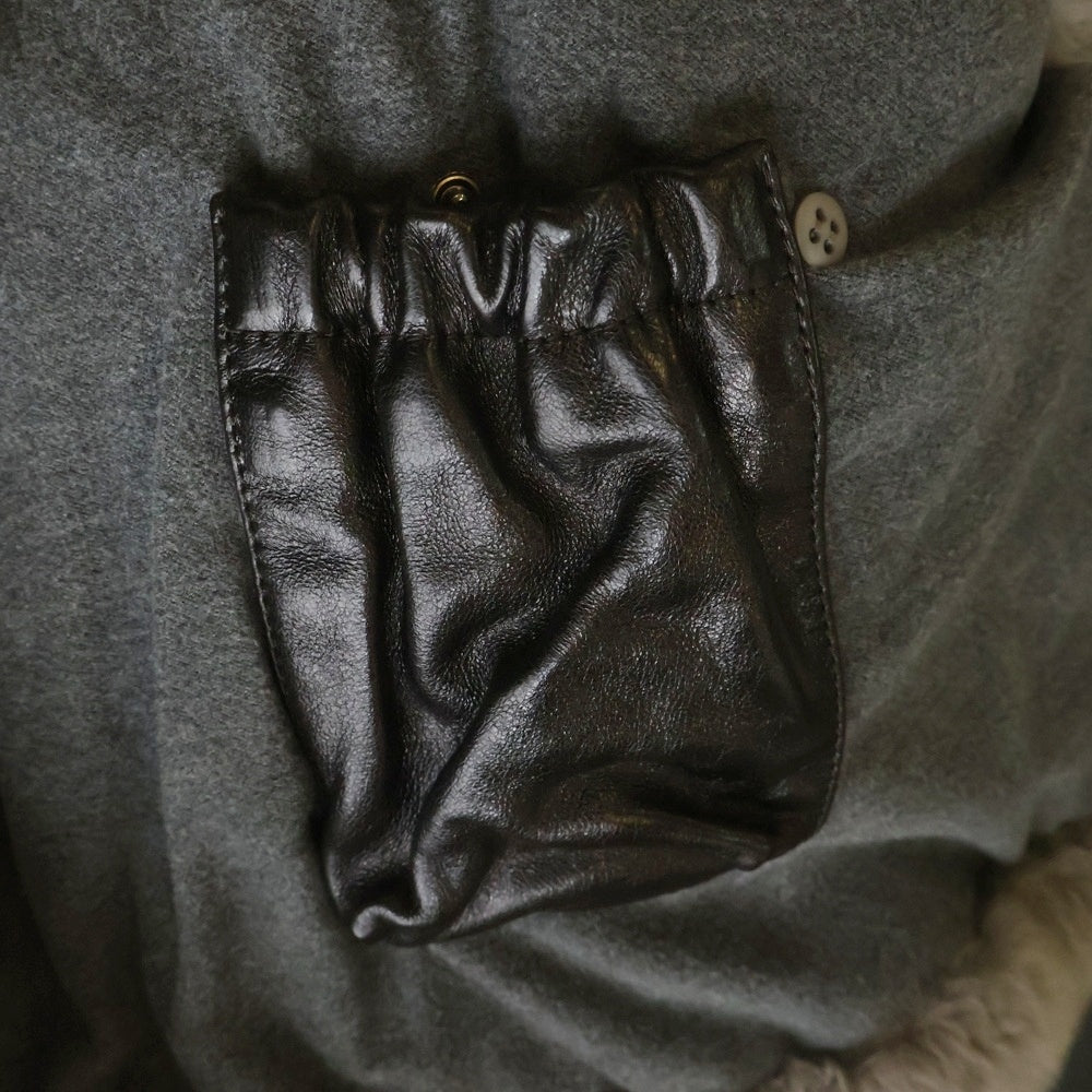 GIORGIO ARMANI(ジョルジオアルマーニ) 襟ムートン ダブルブレストジャケット コート ブラウン PSG01P PSP29