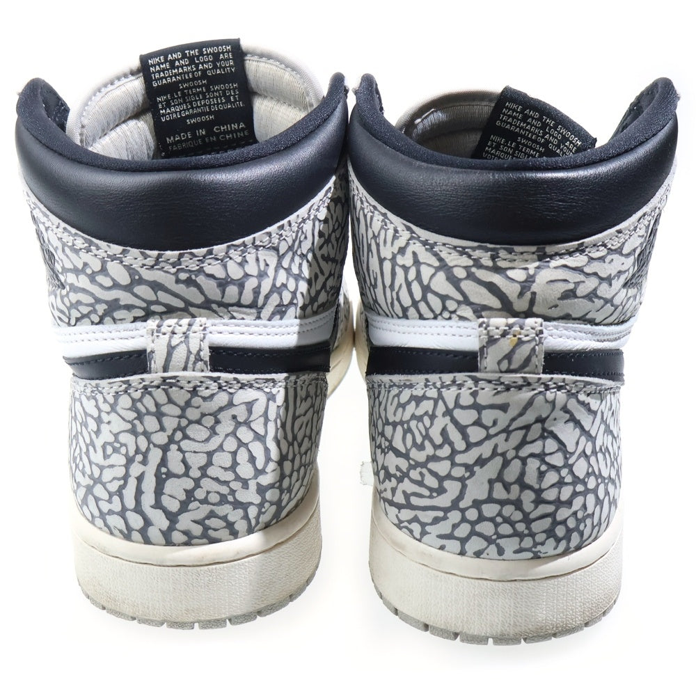 NIKE(ナイキ) AIR JORDAN 1 RETRO HIGH OG WHITE CEMENT ELEPHANT エアジョーダン1 ハイ OG ホワイトセメント/サファリ スニーカー DZ5485-052 ホワイト/グレー US9.5/27.5cm