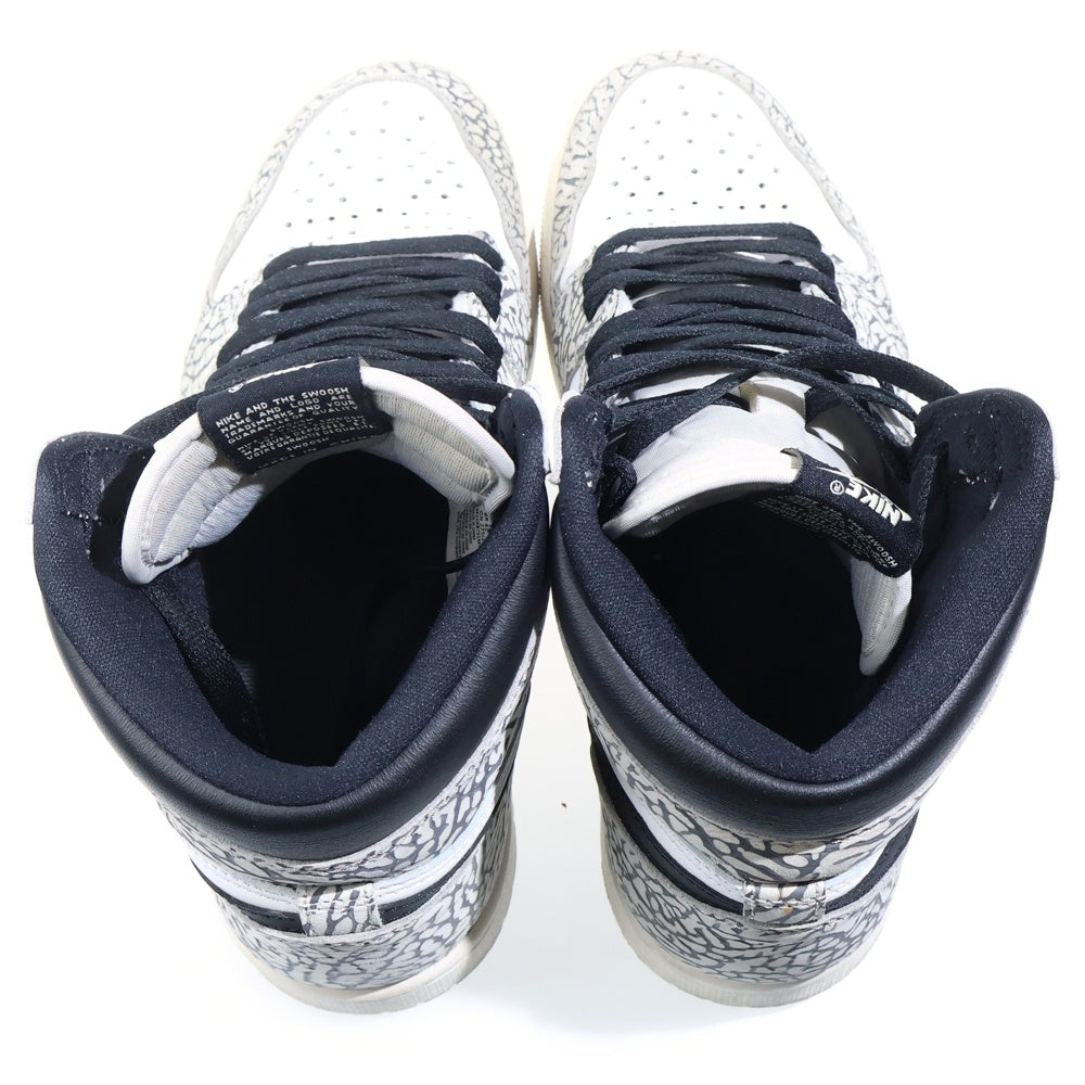 NIKE(ナイキ) AIR JORDAN 1 RETRO HIGH OG WHITE CEMENT ELEPHANT エアジョーダン1 ハイ OG ホワイトセメント/サファリ スニーカー DZ5485-052 ホワイト/グレー US9.5/27.5cm