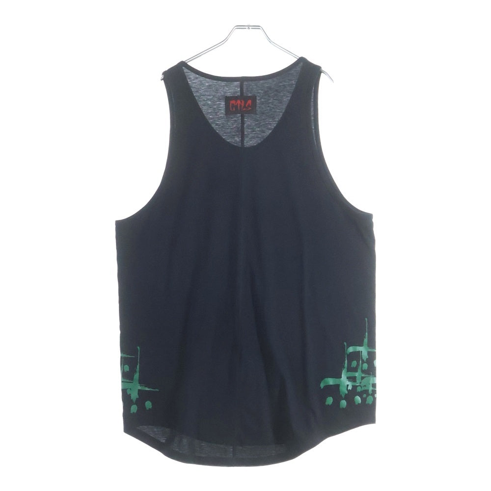 cvtvlist(カタリスト) 23SS SIDE CROSS INNER TANKTOP サイド クロス プリント インナー タンクトップ カットソー ブラック 2301050305