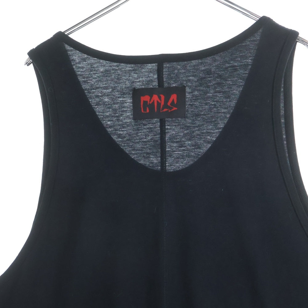 cvtvlist(カタリスト) 23SS SIDE CROSS INNER TANKTOP サイド クロス プリント インナー タンクトップ カットソー ブラック 2301050305