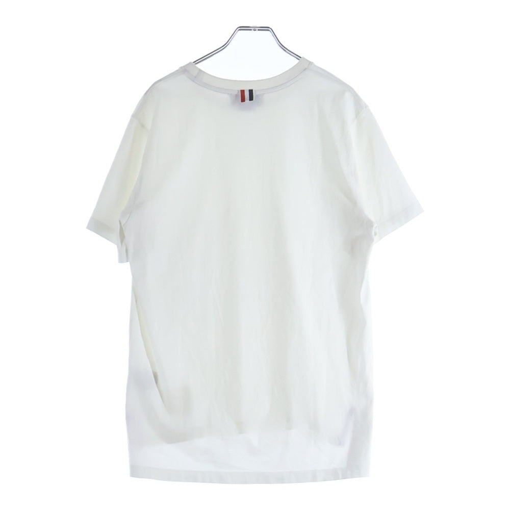 THOM BROWNE(トムブラウン) ジャージー リラックス サイドスリット クルーネック 半袖Tシャツ ホワイト MJS067A-00042-100