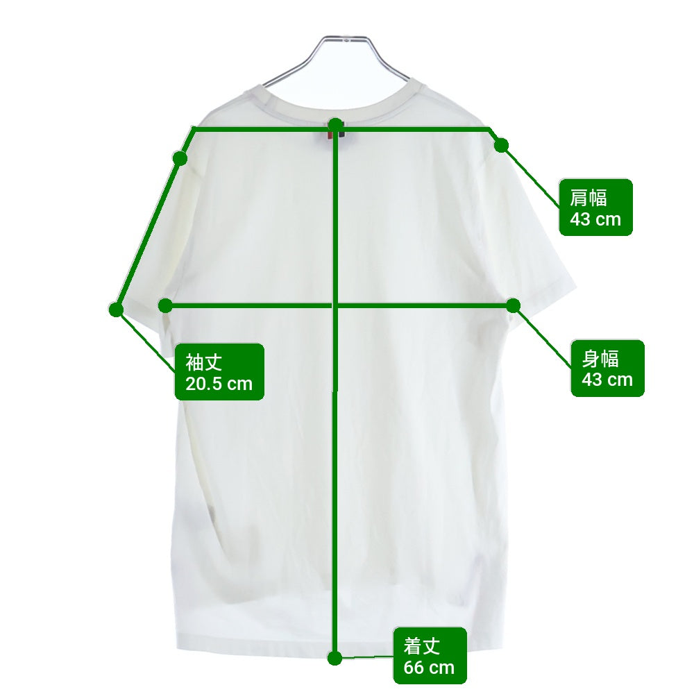 THOM BROWNE(トムブラウン) ジャージー リラックス サイドスリット クルーネック 半袖Tシャツ ホワイト MJS067A-00042-100
