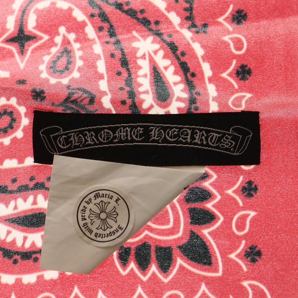 CHROME HEARTS(クロムハーツ) SHOCK TREATMENT ペイズリー柄 バンダナ レッド/ブラック