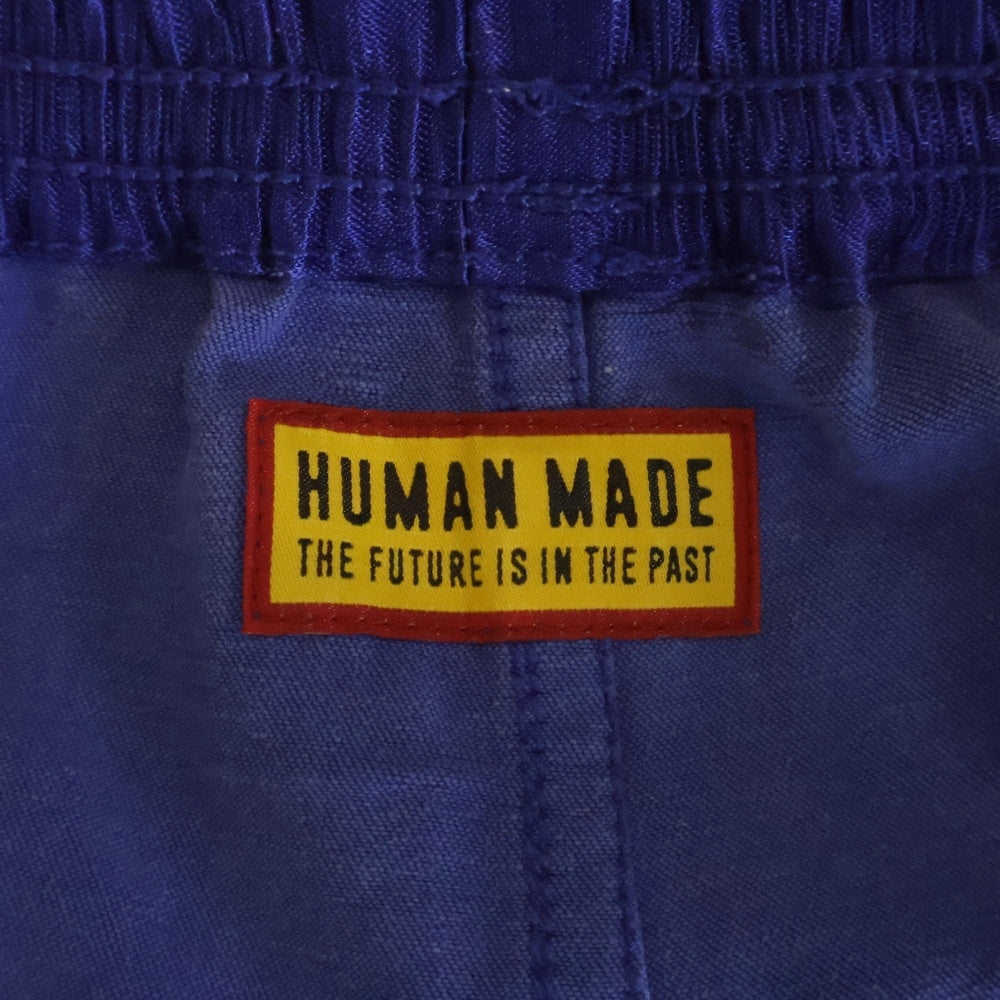 HUMAN MADE(ヒューマンメイド) 25SS GYM SHORTS サイドロゴ ナイロン ハーフパンツ ショーツ ブルー