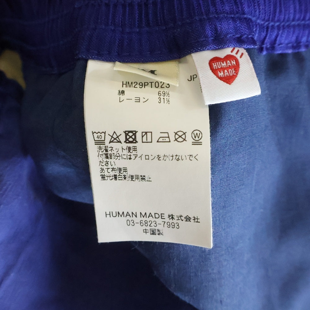 HUMAN MADE(ヒューマンメイド) 25SS GYM SHORTS サイドロゴ ナイロン ハーフパンツ ショーツ ブルー