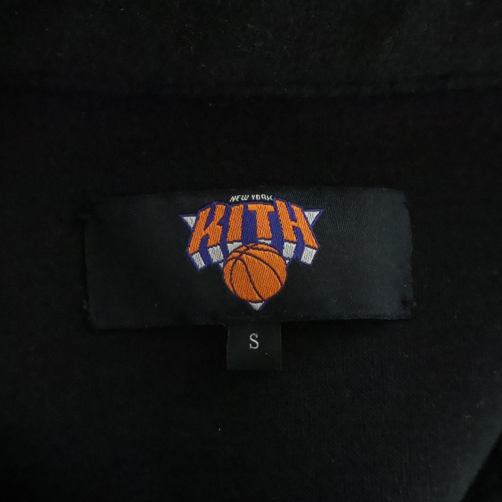 KITH(キス) New York Knicks Felted Apollo Shirt フロントニューヨーク刺繍 長袖シャツジャケット ブラック 25-050-060-0009-4-0