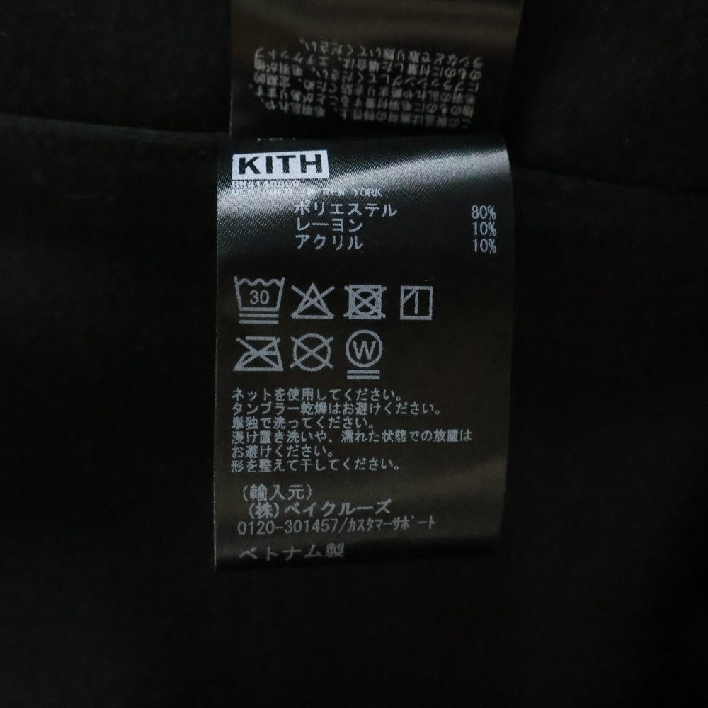 KITH(キス) New York Knicks Felted Apollo Shirt フロントニューヨーク刺繍 長袖シャツジャケット ブラック 25-050-060-0009-4-0