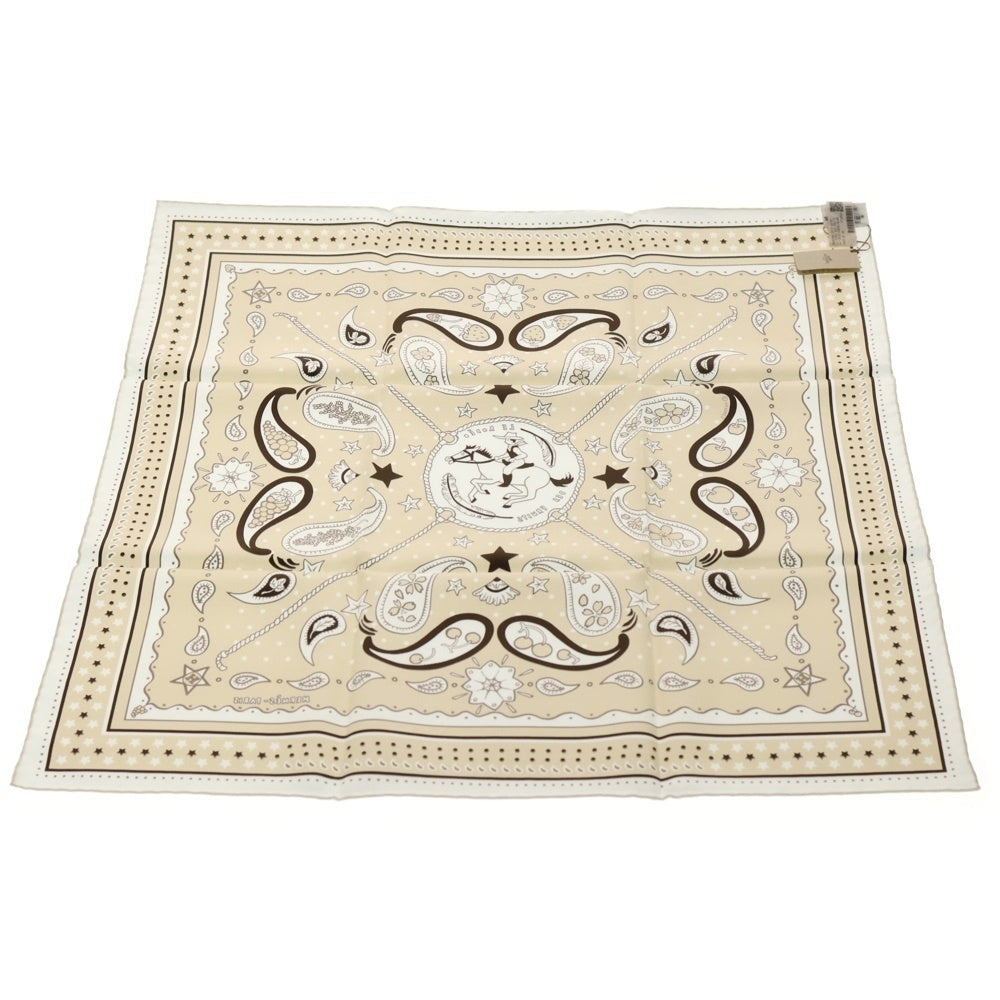 HERMES(エルメス) RODEO DES FRUITS ロデオデフルーツ カレ55 シルク バンダナ スカーフ ベージュ レディース