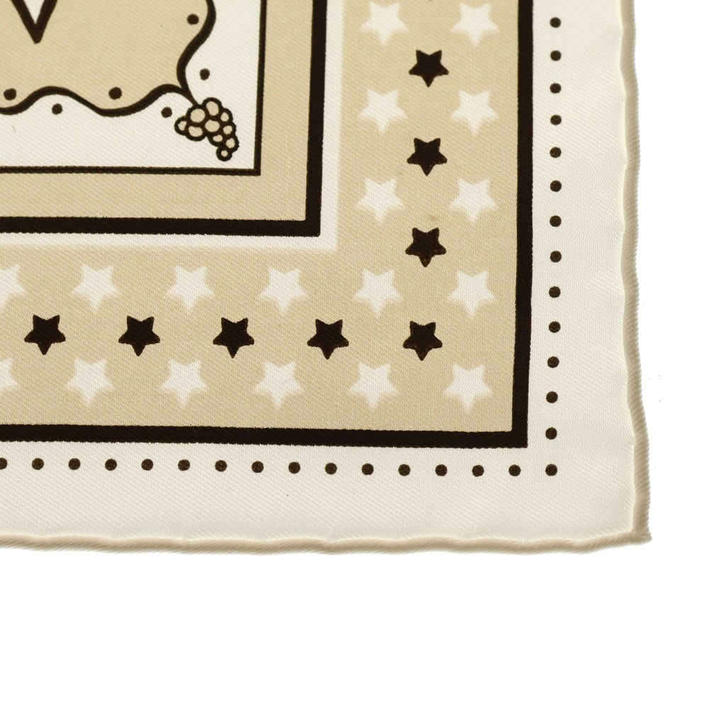 HERMES(エルメス) RODEO DES FRUITS ロデオデフルーツ カレ55 シルク バンダナ スカーフ ベージュ レディース