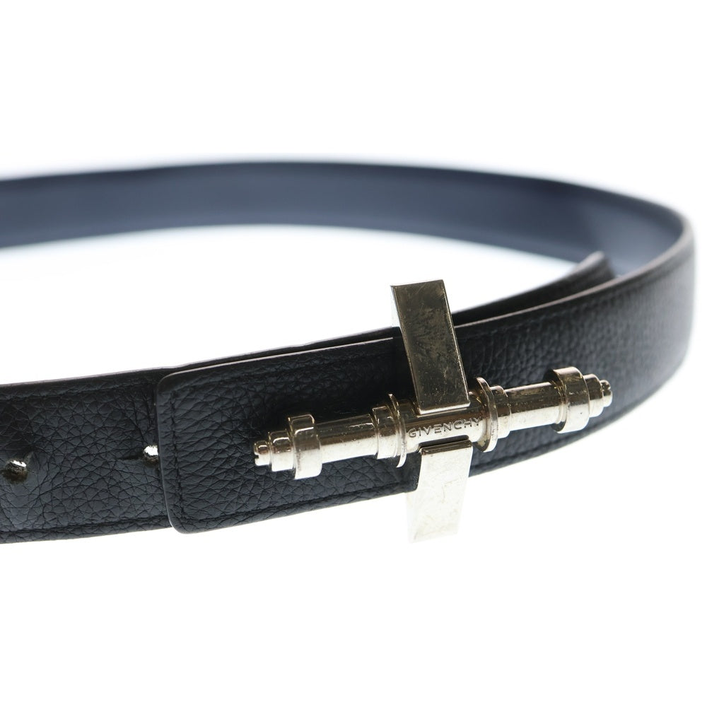 GIVENCHY(ジバンシィ) オブセディアバックル レザー ベルト ブラック/ネイビー