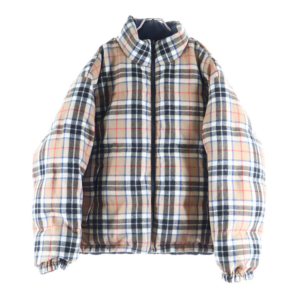 SUPREME(シュプリーム) 24AW Reversible Puffer Jacket 裏地チェック リバーシブル パファー ジャケット ブルー/グレー