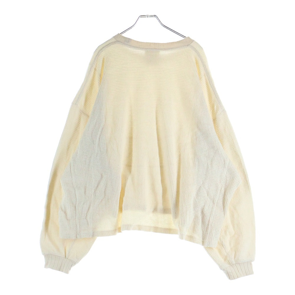 refomed(リフォメッド) AZEAMI THERMAL TEE 畦編みサーマルTシャツ クルーネック長袖カットソー アイボリー RECU-001