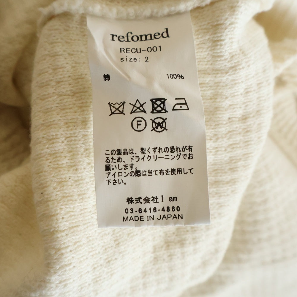 refomed(リフォメッド) AZEAMI THERMAL TEE 畦編みサーマルTシャツ クルーネック長袖カットソー アイボリー RECU-001
