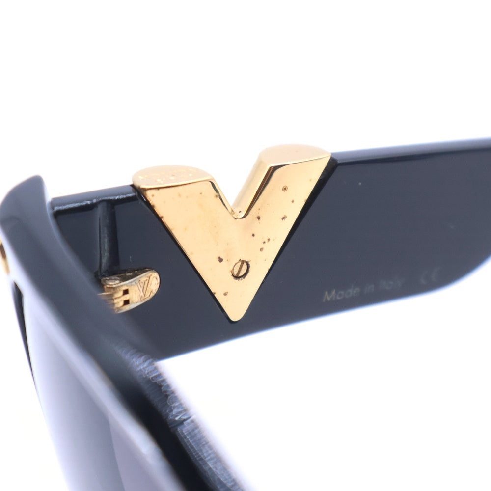 LOUIS VUITTON(ルイヴィトン) My Fair Lady Studs Sunglasses サイドV ウェリントン サングラス レディース ブラック/ゴールド Z1146E
