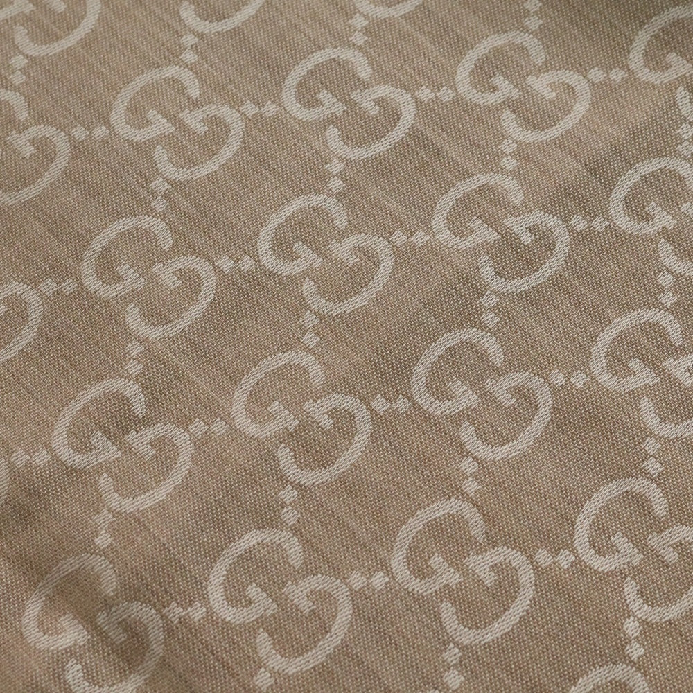 GUCCI(グッチ) GGジャガード シルク混 ウール ストール ベージュ 165904 3G646