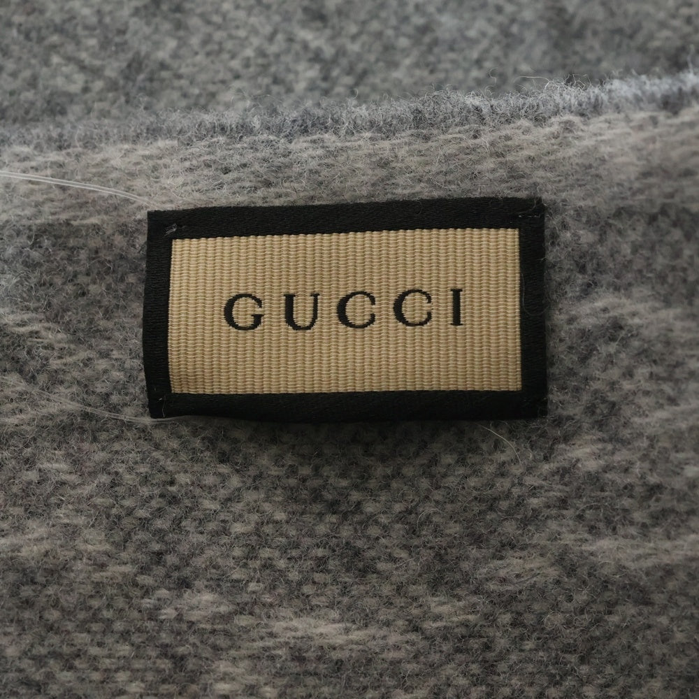 GUCCI(グッチ) GG総柄 ウール マフラー ストール グレー/レッド/ブルー 570603 3G200