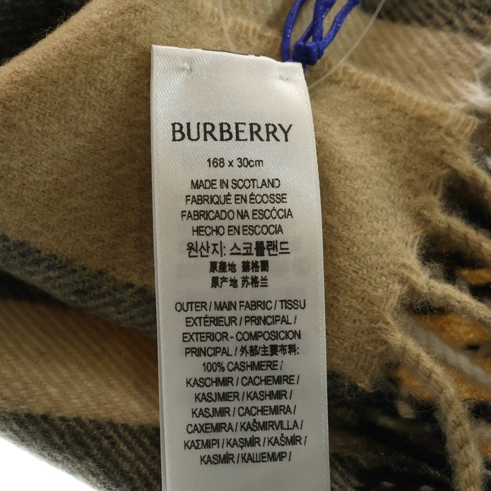 BURBERRY(バーバリー) チェック柄 カシミヤ マフラー ストール ベージュ 8091006/74E