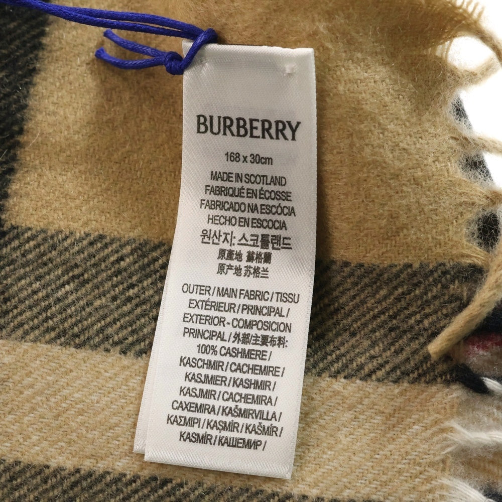 BURBERRY(バーバリー) チェック柄 カシミヤ マフラー ストール ベージュ 8076576/74L
