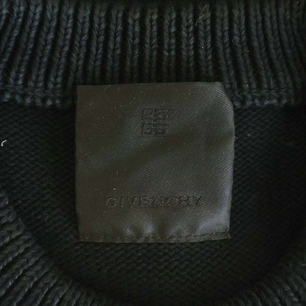 GIVENCHY(ジバンシィ) 22SS フロントロゴ 4Gロゴ ロングスリーブ 長袖ニット コットンセーター ブラック BM90G9401M