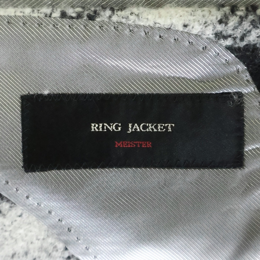 NO BRAND(ノーブランド) RING JACKET MEISTER ウール チェックテーラードジャケット ホワイト/ブラック RT053F48A