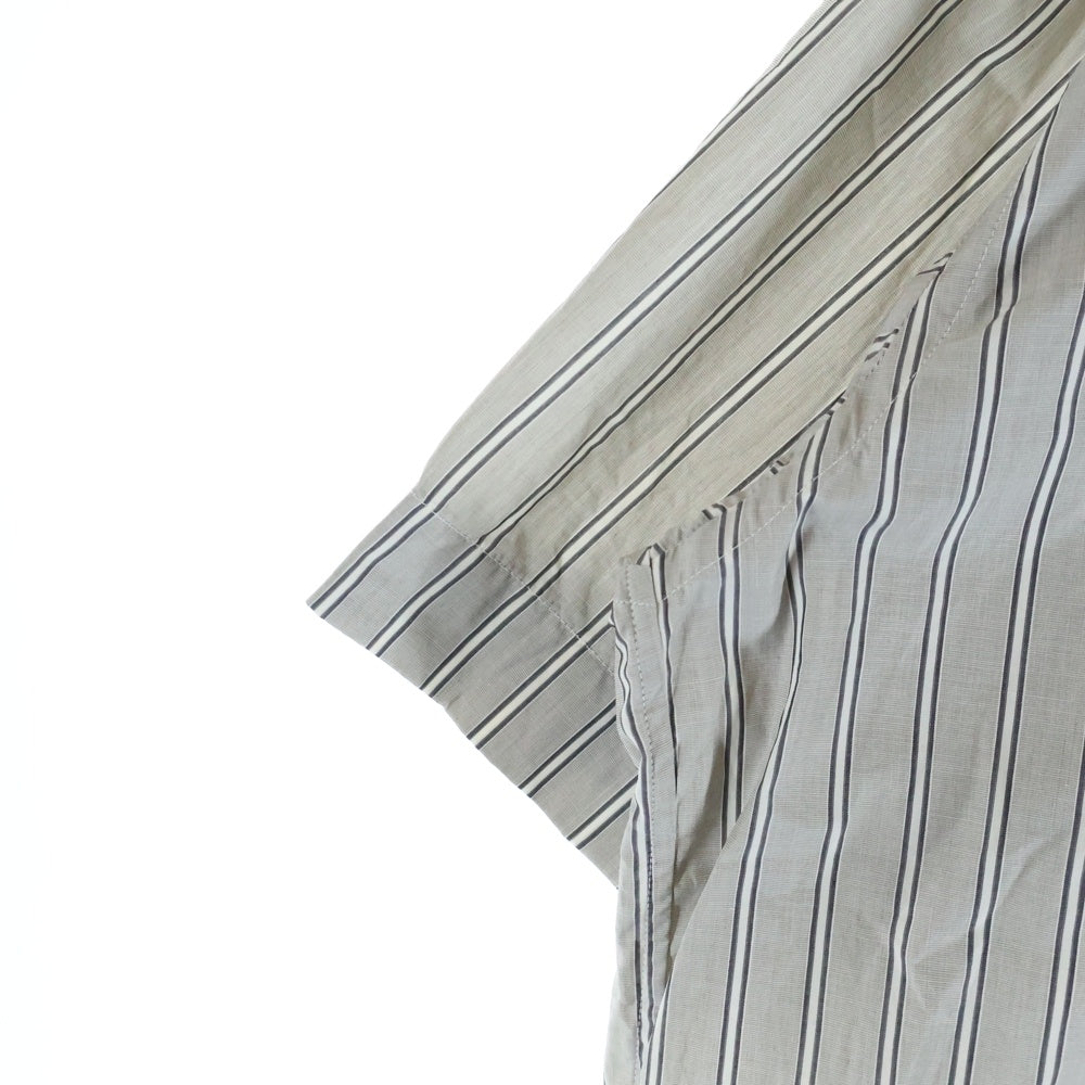 STUDIO NICHOLSON(スタジオニコルソン) BOLDSTRIPE COTTON ストライプ コットン 半袖シャツ グレー