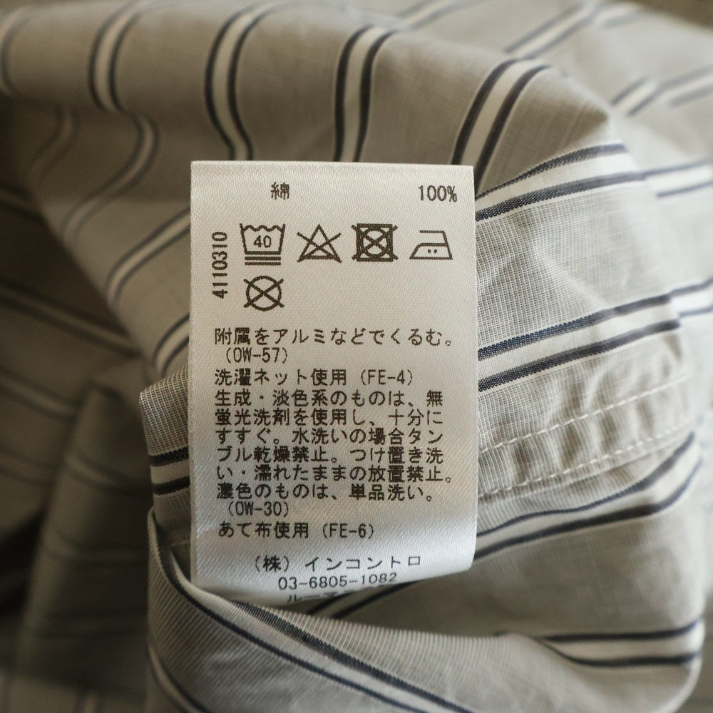 STUDIO NICHOLSON(スタジオニコルソン) BOLDSTRIPE COTTON ストライプ コットン 半袖シャツ グレー