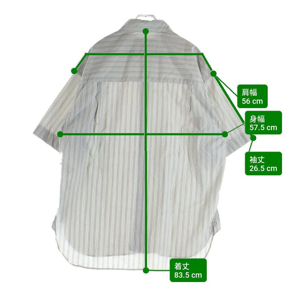 STUDIO NICHOLSON(スタジオニコルソン) BOLDSTRIPE COTTON ストライプ コットン 半袖シャツ グレー