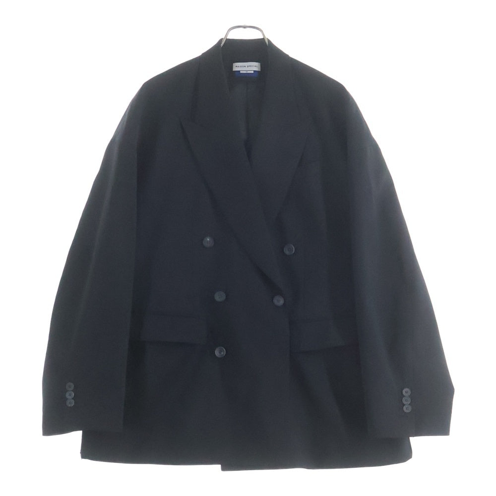 MAISON SPECIAL(メゾンスペシャル ) ウールミックスプライムオーバーピークドラペルダブルテーラードジャケット ブラック 11241111209