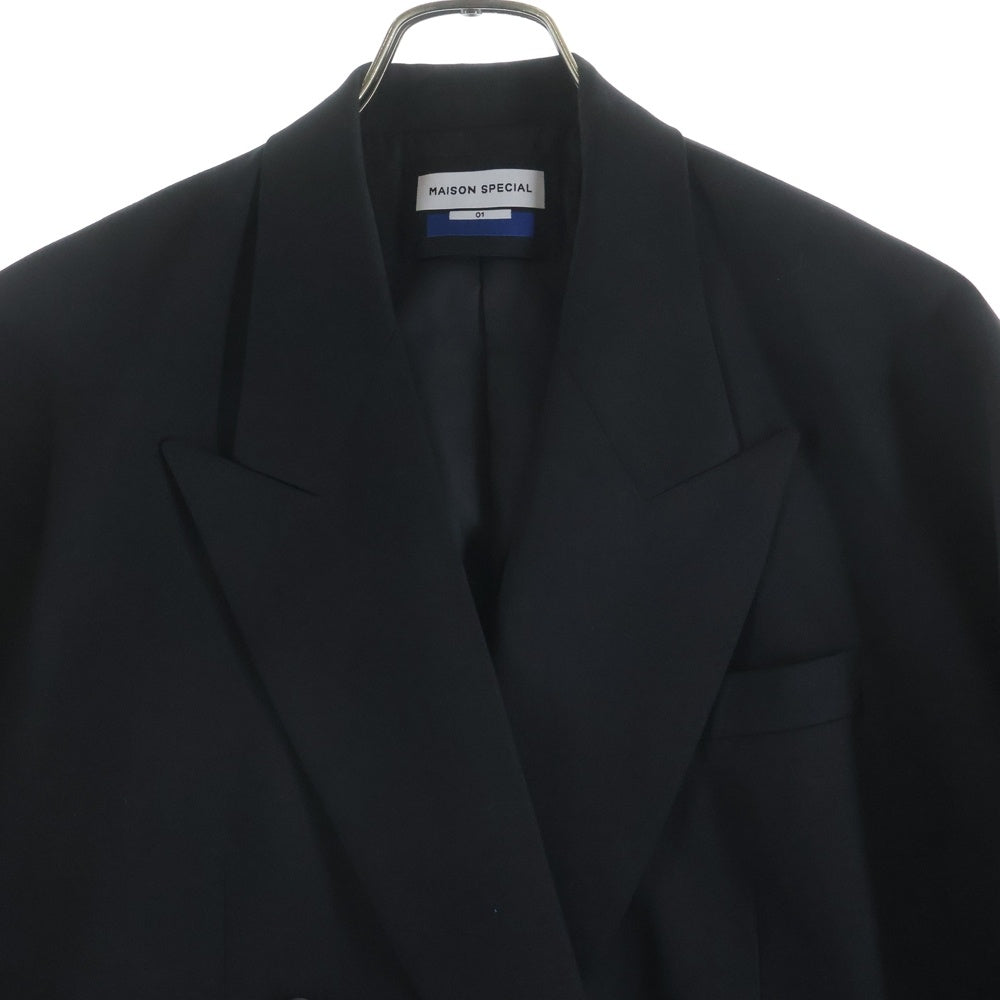 MAISON SPECIAL(メゾンスペシャル ) ウールミックスプライムオーバーピークドラペルダブルテーラードジャケット ブラック 11241111209