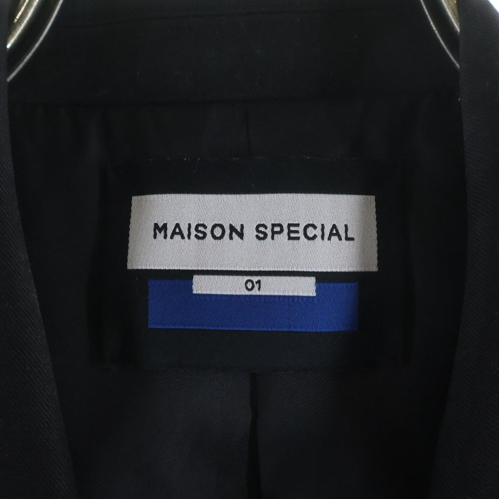 MAISON SPECIAL(メゾンスペシャル ) ウールミックスプライムオーバーピークドラペルダブルテーラードジャケット ブラック 11241111209