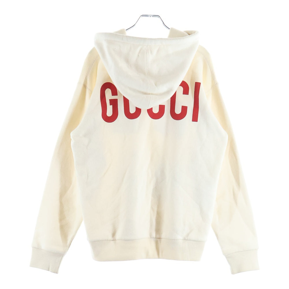 GUCCI(グッチ) フロントデザインプリント プルオーバーパーカー アイボリー 469251-XJBUY