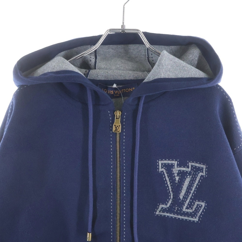 LOUIS VUITTON(ルイヴィトン) 26SS グラフィックインターシャジップコットンフーディ ジップアップパーカー ブルー RM261MM AUR HRN89W
