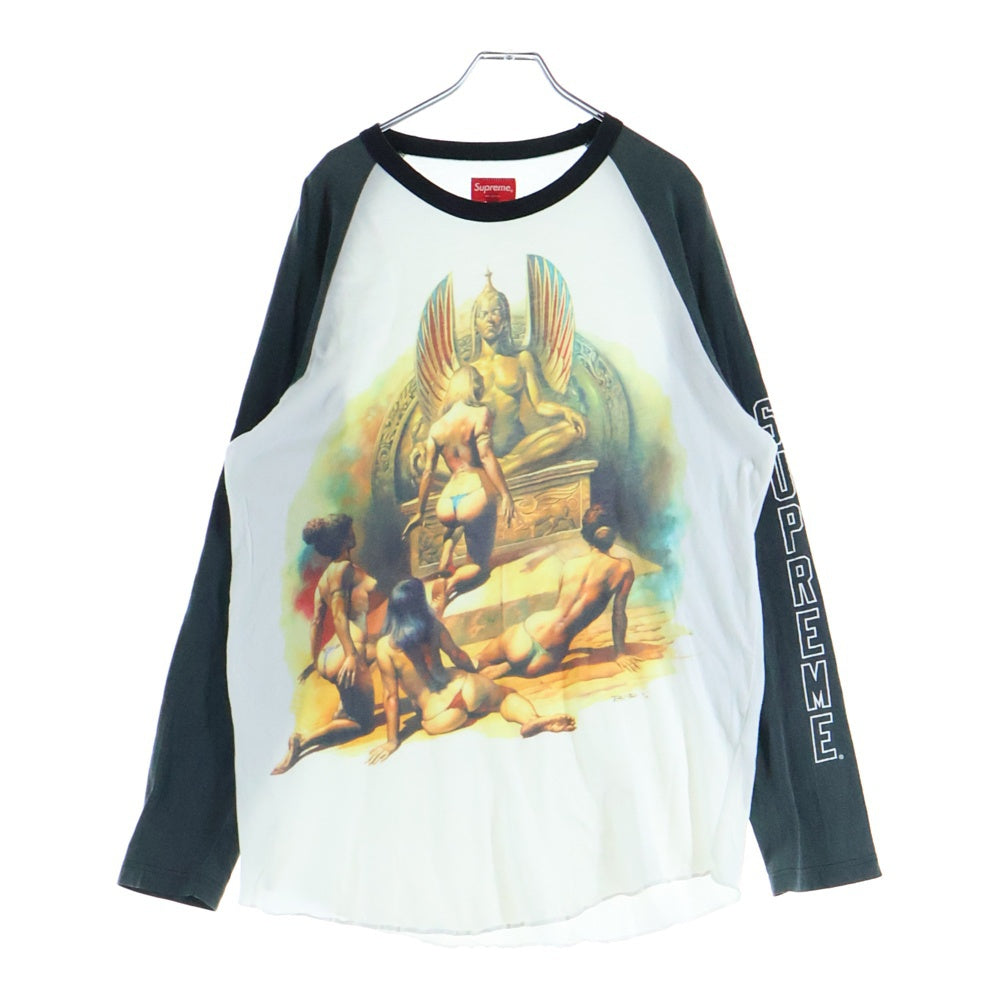 SUPREME(シュプリーム) 14SS Boris Slave Raglan Top ラグラン 長袖 クルーネック カットソー ロンT ホワイト/ブラック