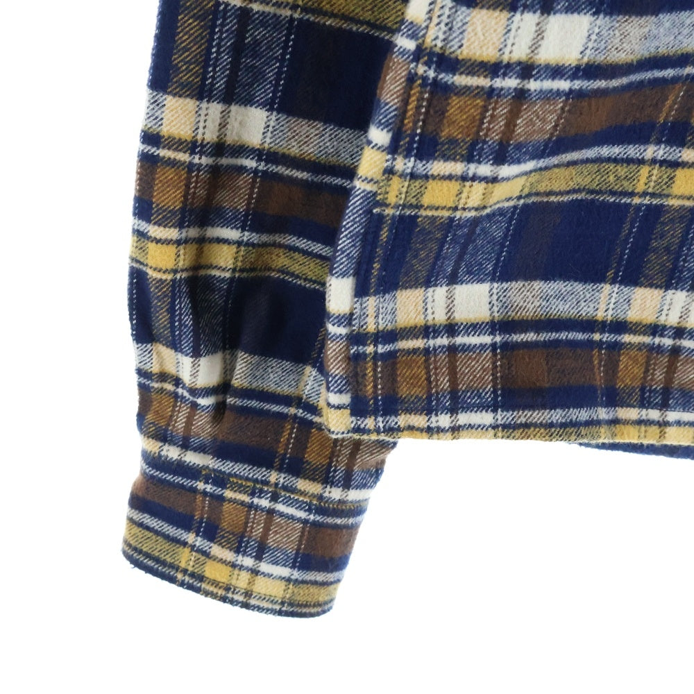 DRKSHDW(ダークシャドウ) 25AW クロップドアウターシャツブルゾン スナップボタン シャツジャケット DL02E2299-CPGJP イエロー/ネイビー