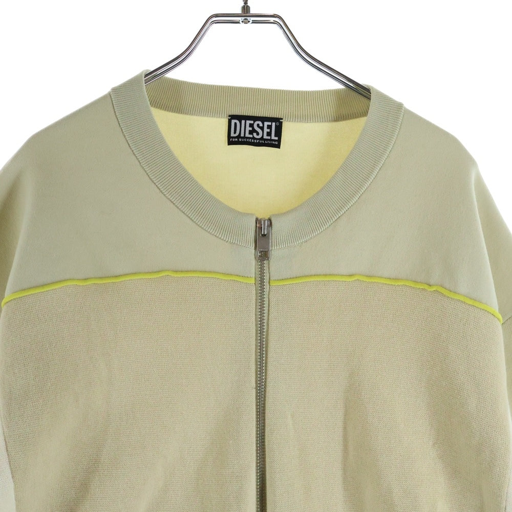 DIESEL(ディーゼル) K-WICHITA ZIP 長袖ニットセーター ジップアップカーディガン アイボリー 0WCAG