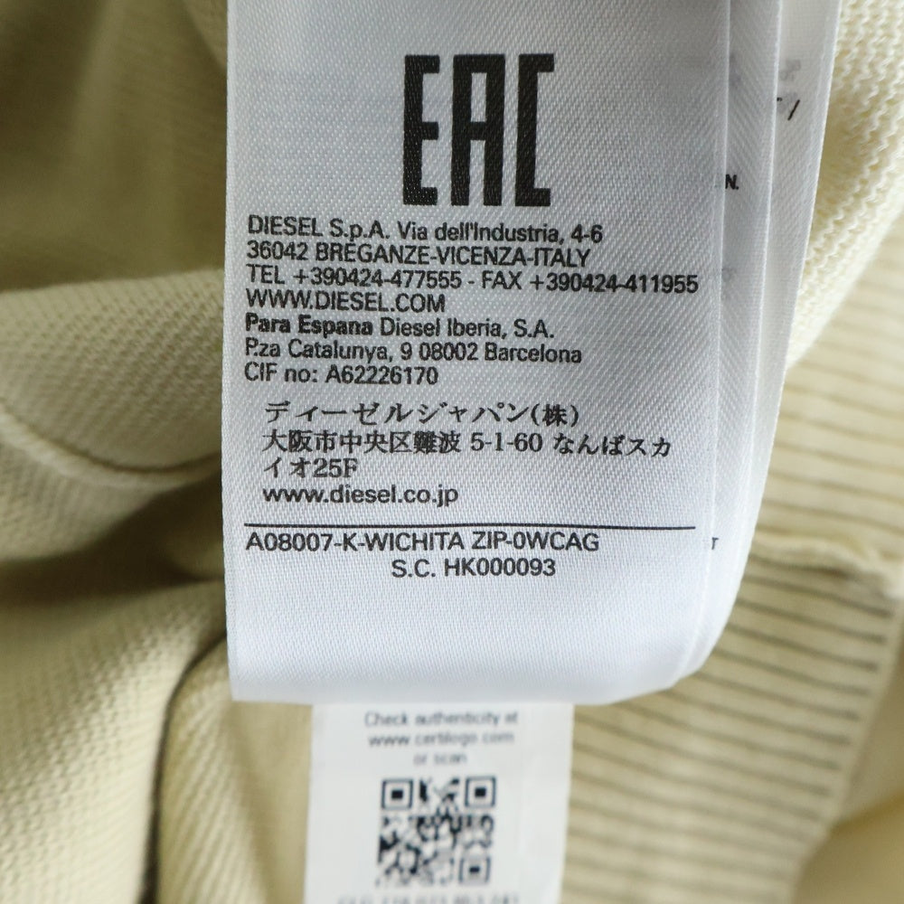 DIESEL(ディーゼル) K-WICHITA ZIP 長袖ニットセーター ジップアップカーディガン アイボリー 0WCAG