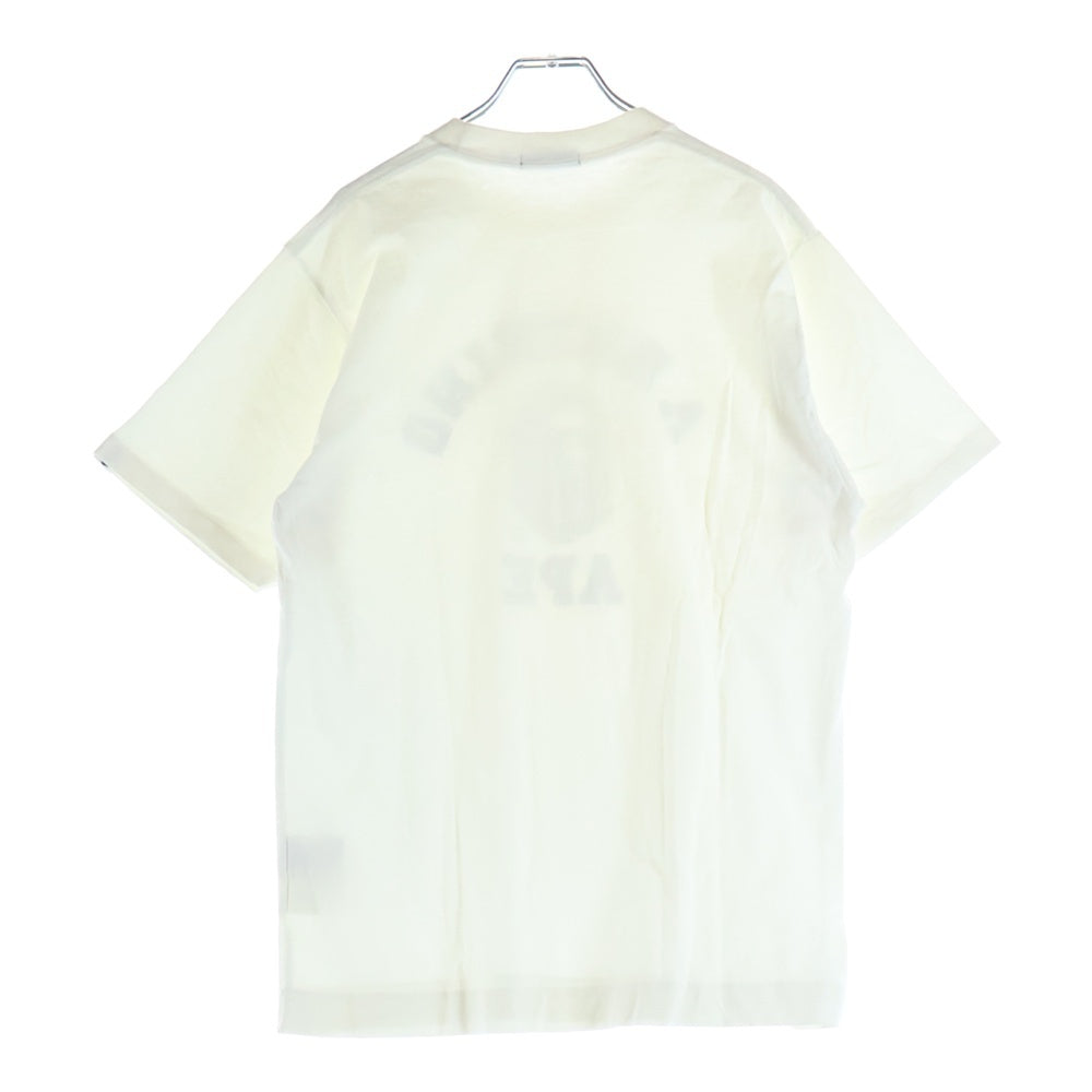 A BATHING APE(アベイシングエイプ) スワロフスキー カレッジロゴ ラインストーン フロントデザイン クルーネック半袖Tシャツ ショートスリーブカットソー ホワイト