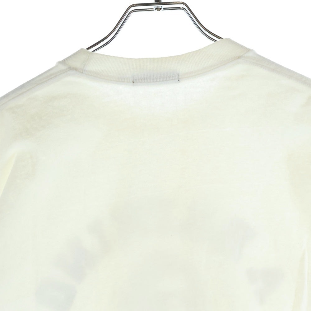 A BATHING APE(アベイシングエイプ) スワロフスキー カレッジロゴ ラインストーン フロントデザイン クルーネック半袖Tシャツ ショートスリーブカットソー ホワイト