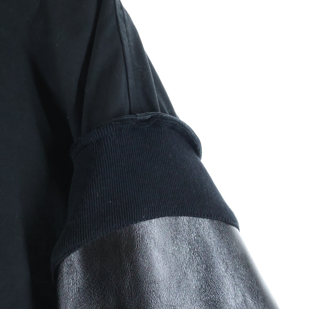 UNDERCOVER(アンダーカバー) 24AW キルティングライニング レザースリーブ コットンモッズコート ブラック UC2D9302