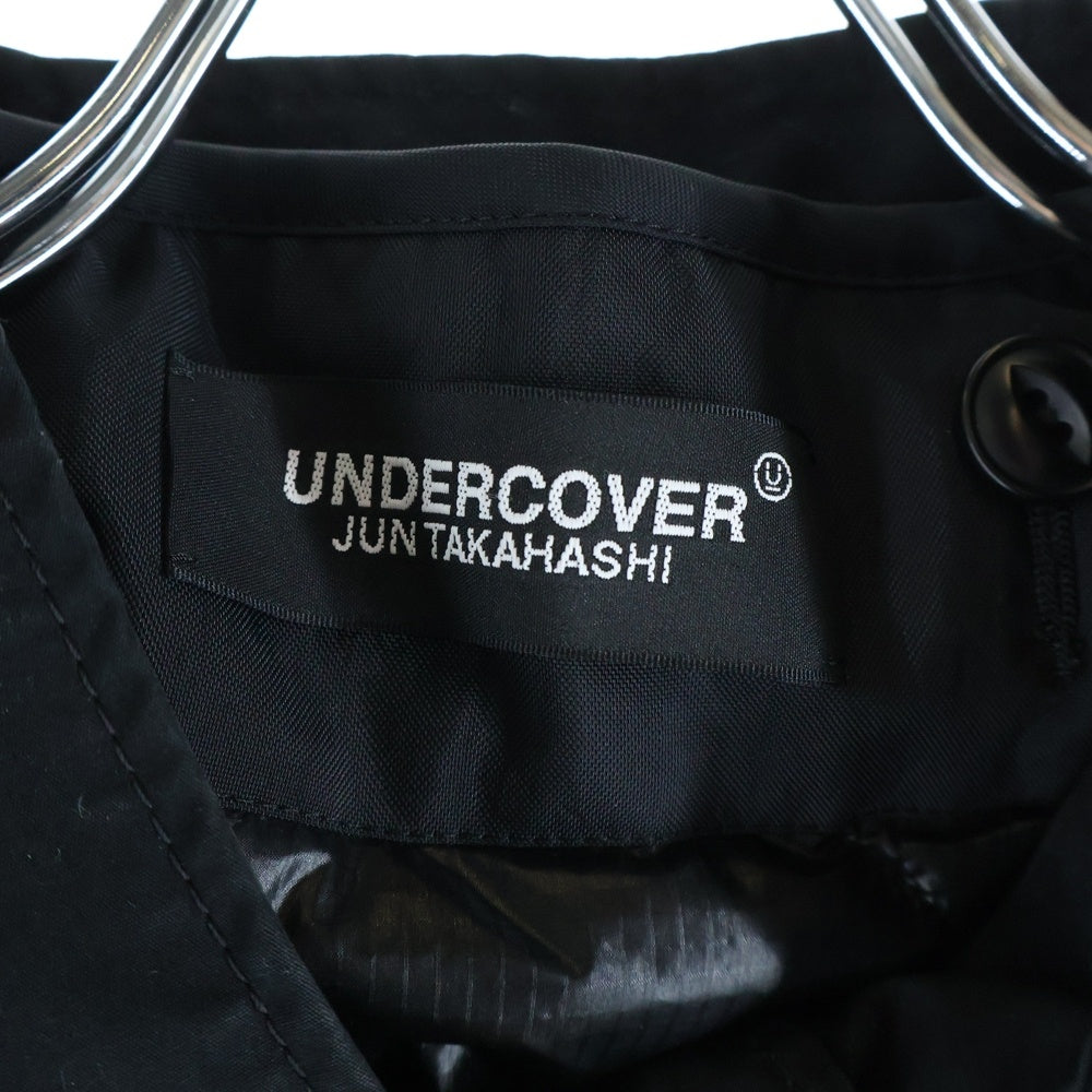 UNDERCOVER(アンダーカバー) 24AW キルティングライニング レザースリーブ コットンモッズコート ブラック UC2D9302