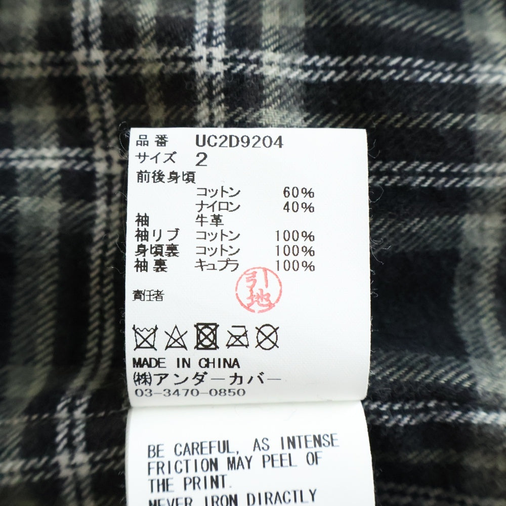 UNDERCOVER(アンダーカバー) 24AW レザースリーブマウンテンパーカー ブラック UC2D9204