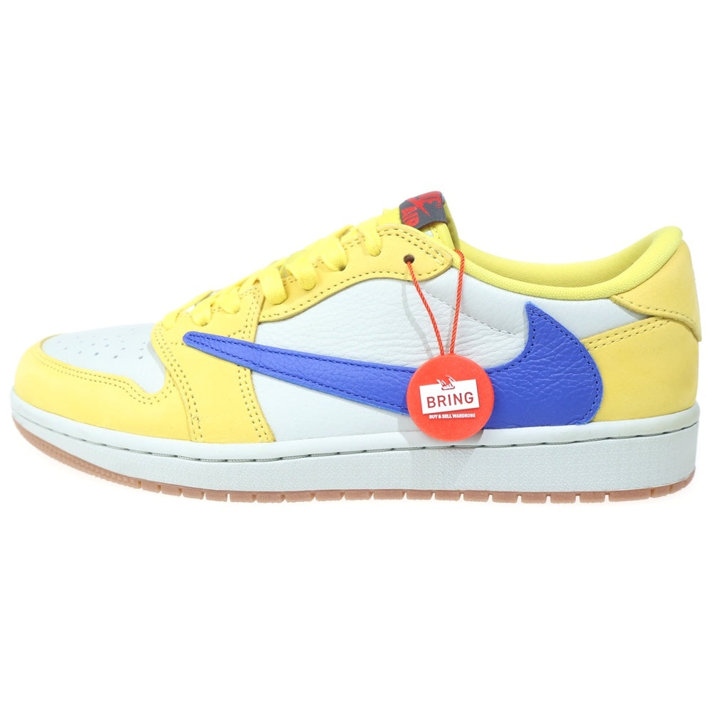 NIKE(ナイキ) ×TRAVIS SCOTT WMNS AIR JORDAN 1 RETRO LOW OG CANARY トラヴィススコット ウィメンズ エアジョーダン1 ローカットスニーカー イエロー US10/27cm DZ4137-700 レディース