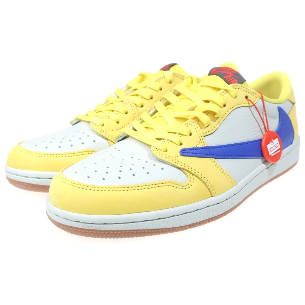 NIKE(ナイキ) ×TRAVIS SCOTT WMNS AIR JORDAN 1 RETRO LOW OG CANARY トラヴィススコット ウィメンズ エアジョーダン1 ローカットスニーカー イエロー US10/27cm DZ4137-700 レディース