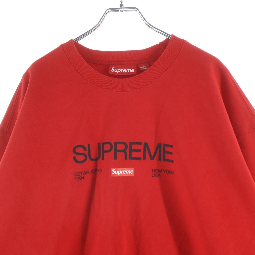 SUPREME(シュプリーム) 24SS Established Crewneck スウェットクルーネックトレーナー レッド