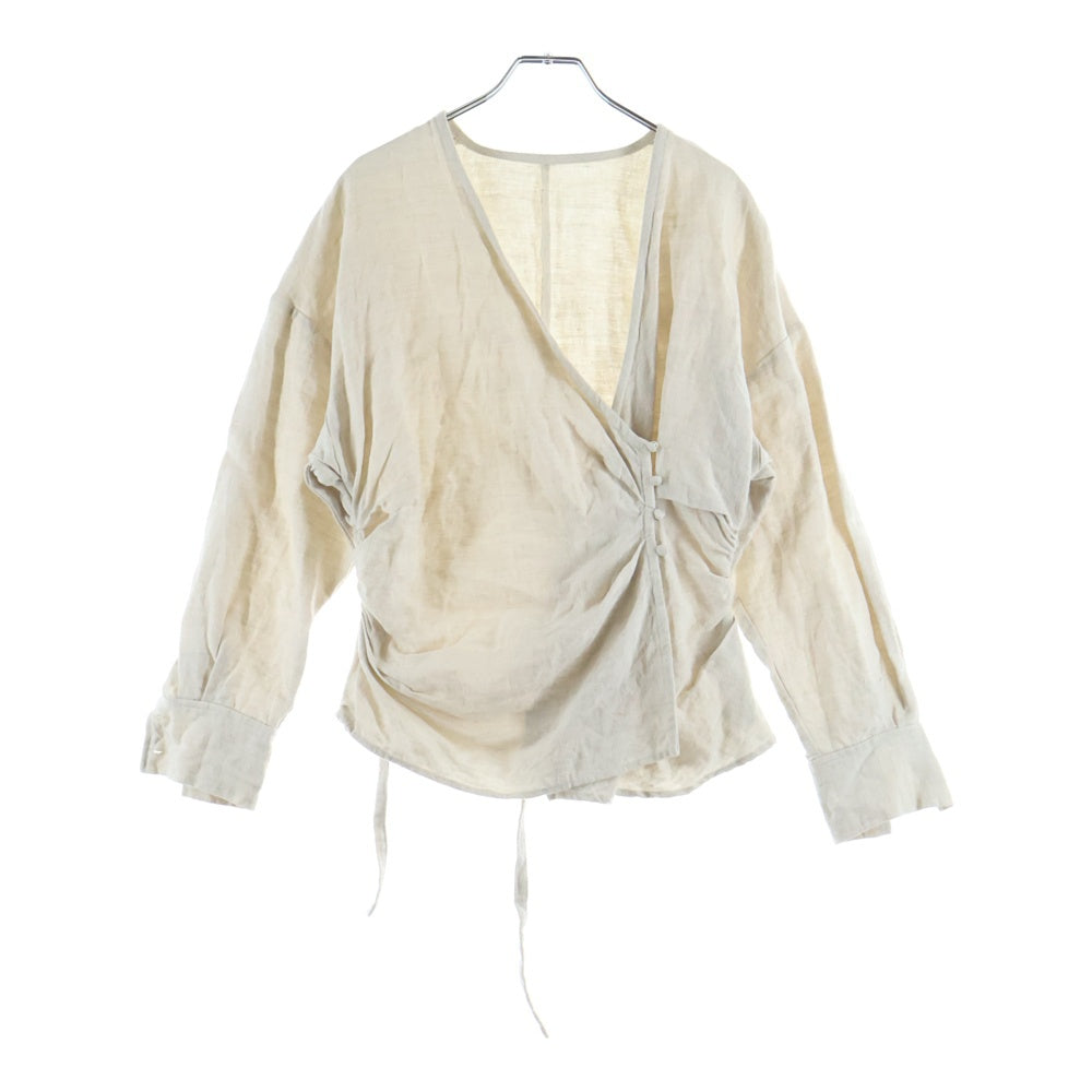 NO BRAND(ノーブランド) ETRE TOKYO リネン カシュクール ブラウス ベージュ レディース