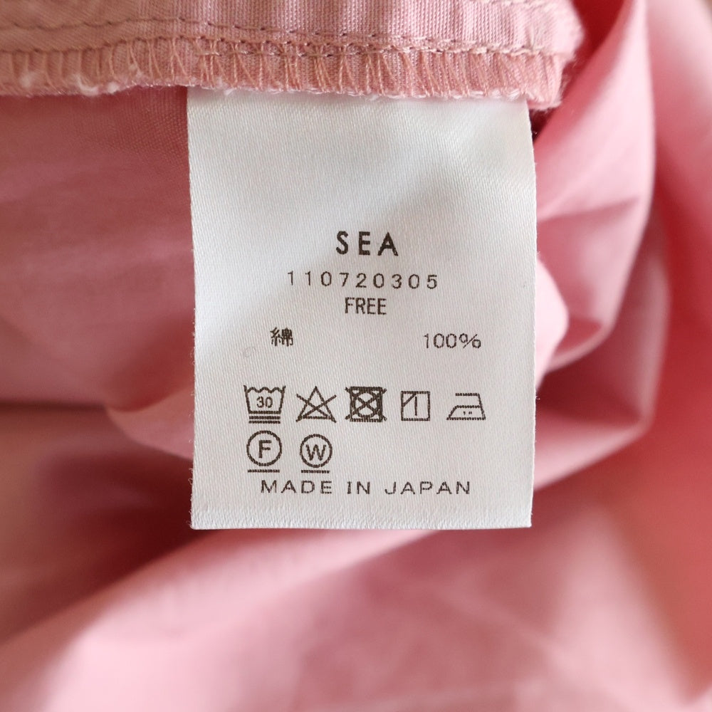 NO BRAND(ノーブランド) SEA ハイネック コットン 長袖シャツ ピンク レディース