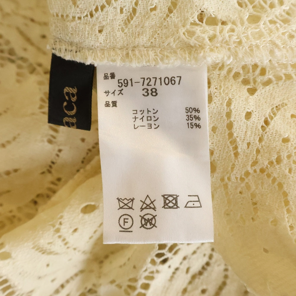 UNACA(アナカ) シースルー レース 長袖シャツ アイボリー レディース